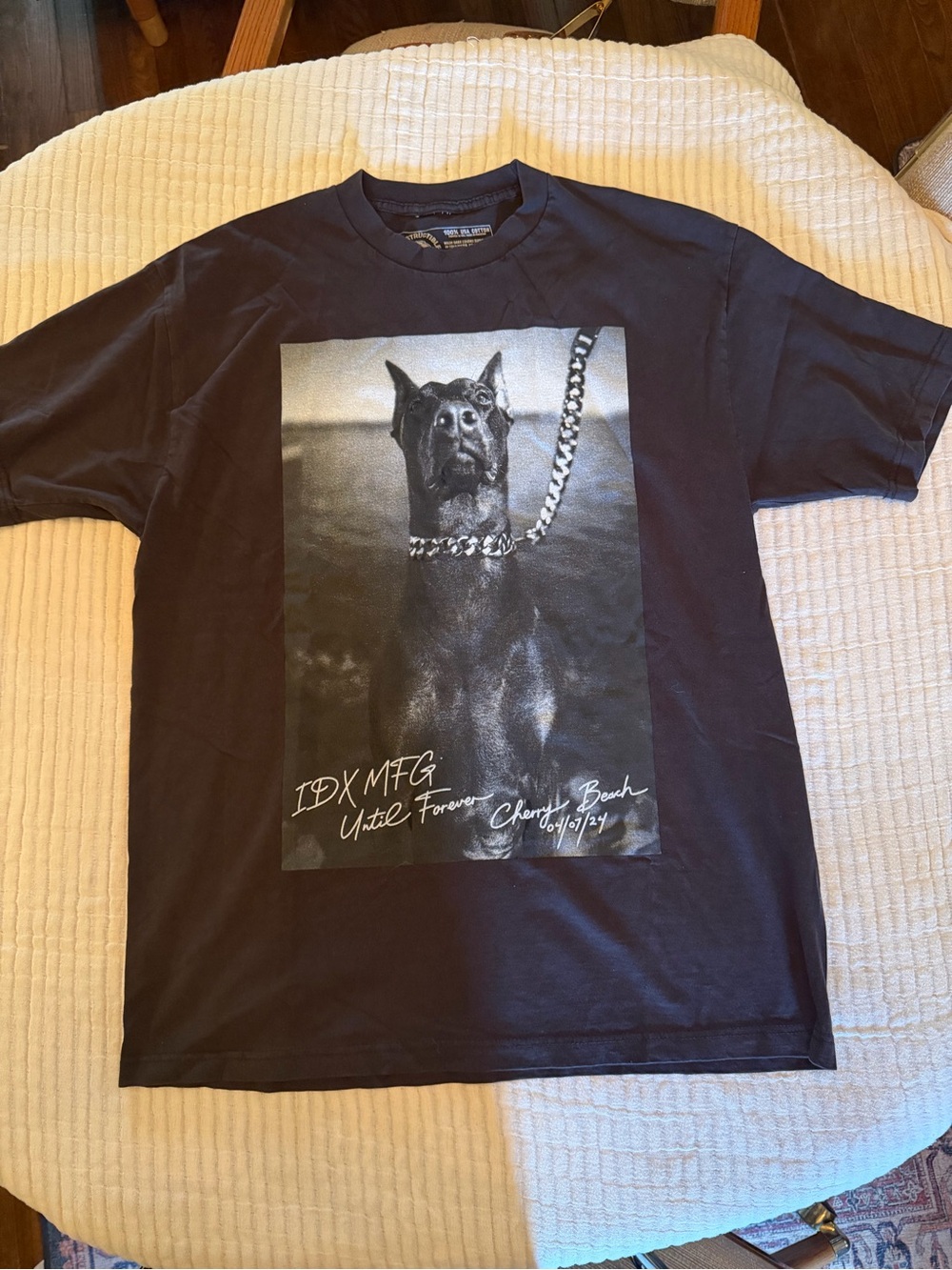 IDX MFG Black Short Sleeve Crew Tee with Dog Portrait